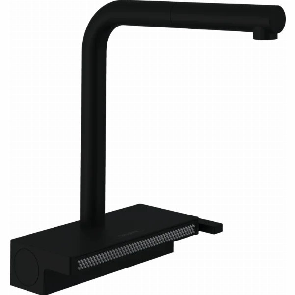 Смеситель Hansgrohe Aquno Select M81 для кухонной мойки с выдвижным душем, черный матовый  73830670