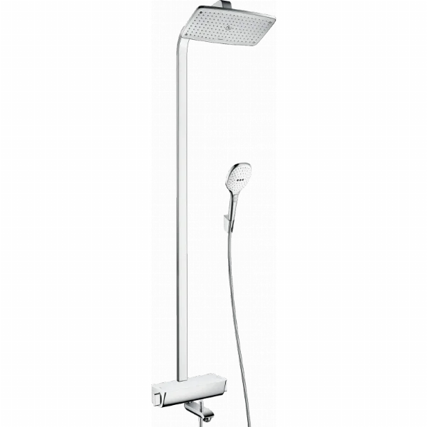 Душова система Hansgrohe Raindance Select E 360 Showerpipe з термостатом для ванни, білий/хром