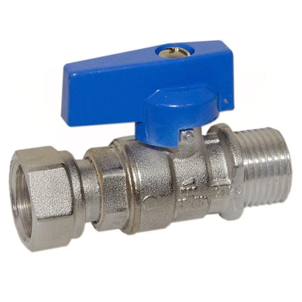 Кран з накидною гайкою прямий Bianchi Ø 3/4"×1" внутр.- зовн. різьба (blue/синій)