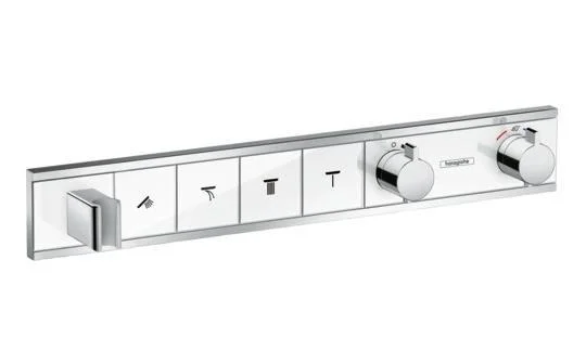 Термостат Hansgrohe RainSelect 15357400 на 4 споживача, для душа, хром, білий