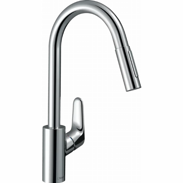 Змішувач Hansgrohe Focus M41 для кухонної мийки з висувним душем, хром 31833000