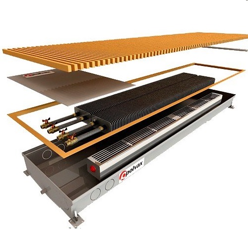 Конвектор в підлогу Polvax KV.D.PREMIUM 380x2000x125, 4088 Вт
