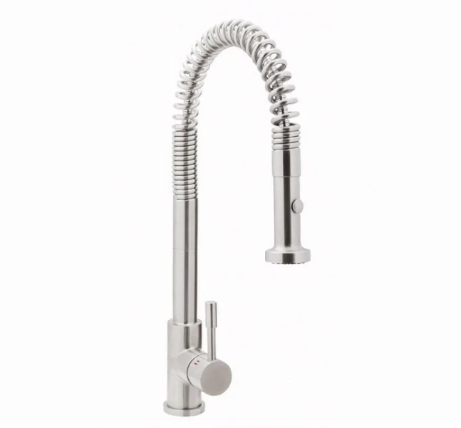 Змішувач для кухні GENEBRE INOX, нерж. сталь, висувний виливши