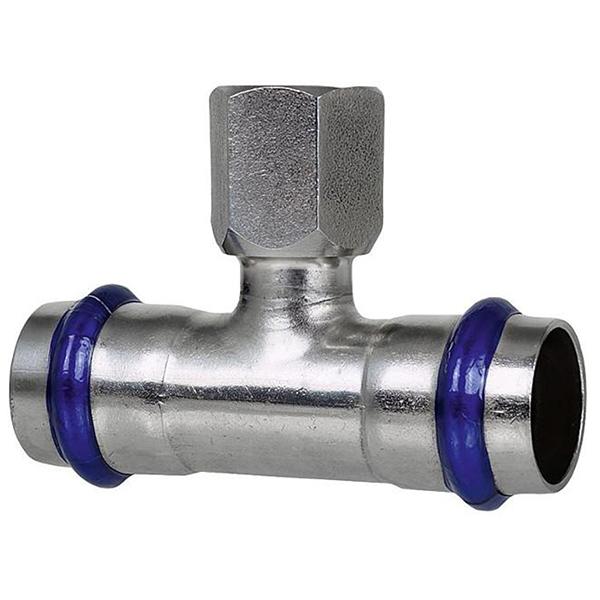 Трійник прес нержавійка ASG Inox Press Ø 76,1×3/4"×76,1 мм, внутрішня різьба