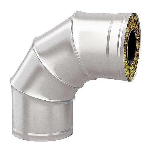 Коліно для димоходу Ø 150/220x90° нерж.- нерж. (сталь 1,0 мм AISI)
