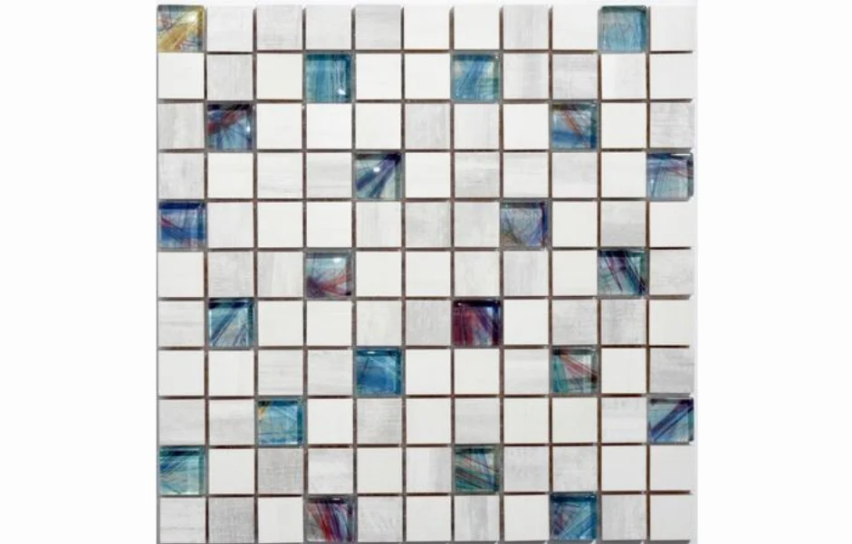 Мозаїка CM 3107 C3 Laterizio Griz-Laterizio Bianco-Line Glass 300x300x9 Kotto Ceramica