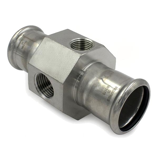 Муфта прес нержавійка RM Inox PRES Ø 54 мм, з отворами Ø 1/2"