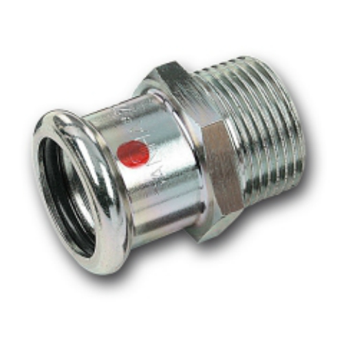 Муфта прес оцинковка SANHA Therm Press Ø 42×1-1/4" з зовнішньою різьбою (код. 24243g)