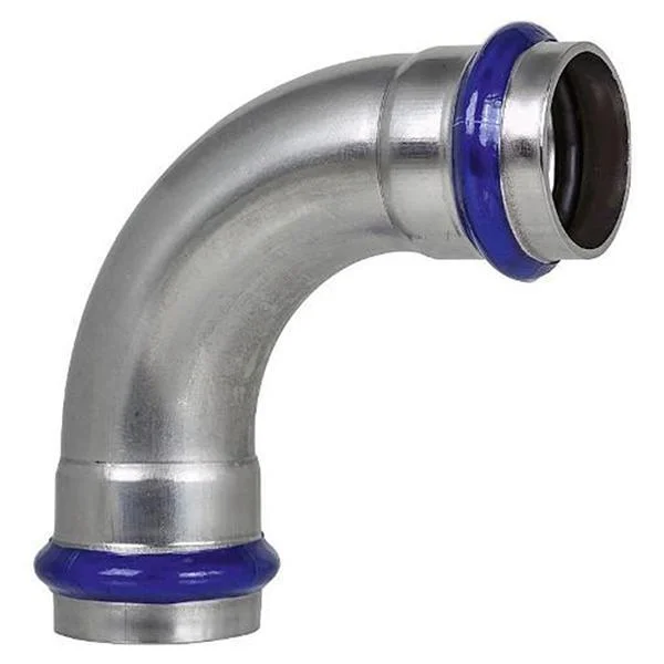Коліно прес нержавійка (2 муфти) ASG Inox Press Ø 35/90° мм