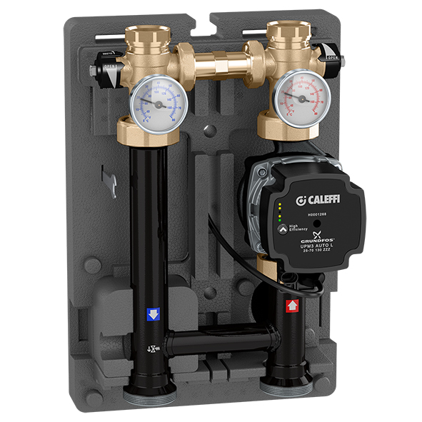 Насосная група CALEFFI Ø 1"х1-1/2" 125 мм с насосом Grundfus UPML 25-95° С