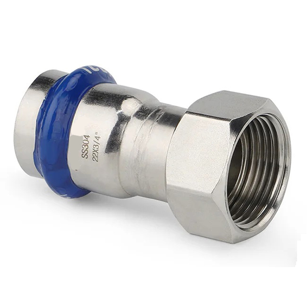 Муфта прес нержавійка ASG Inox Press Ø 15×1/2" з накидною гайкою