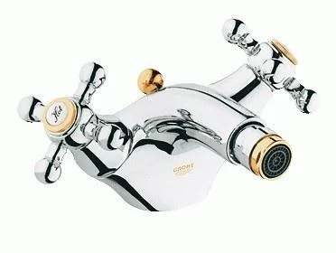 Змішувач для біде GROHE Sinfonia двохвентильний з гідрозатворів, під золото