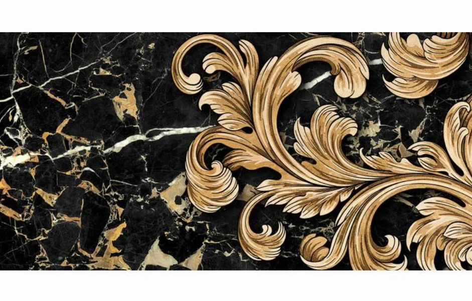 Декор Saint Laurent Decor №1 Чорний 300x600x9 Golden Tile