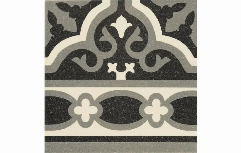 Плитка керамогранитная Florentine Black Cenefa 200x200x9 Mainzu